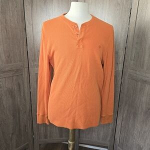 Timberland orange mens pullover sweater shirt with long sleeve